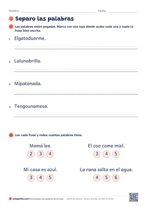 Vista previa de «Separa las palabras»
