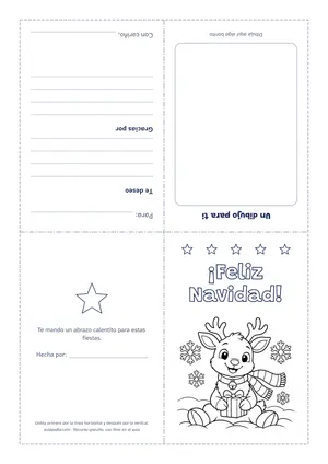 Vista previa de «Tarjetas de Navidad para colorear: 6 diseños para doblar»