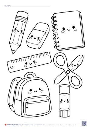 Vista previa de «Útiles escolares kawaii»