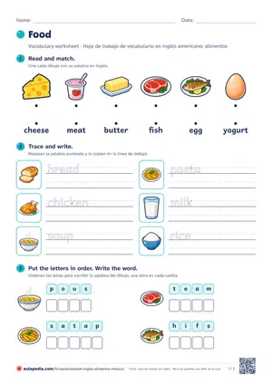 Vista previa de «Food worksheet (México)»